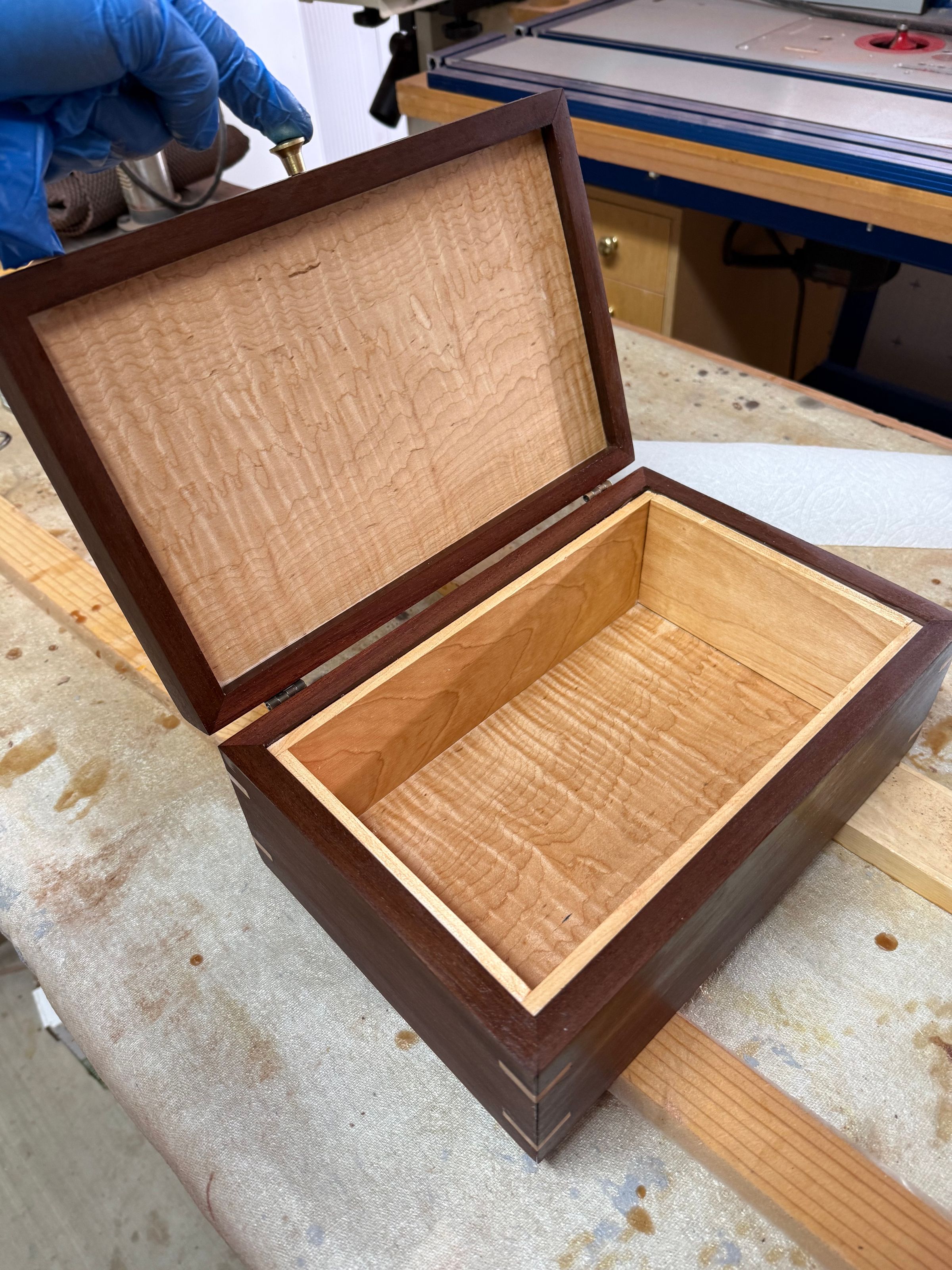 Katalox & Curly Maple Keepsake Box $175