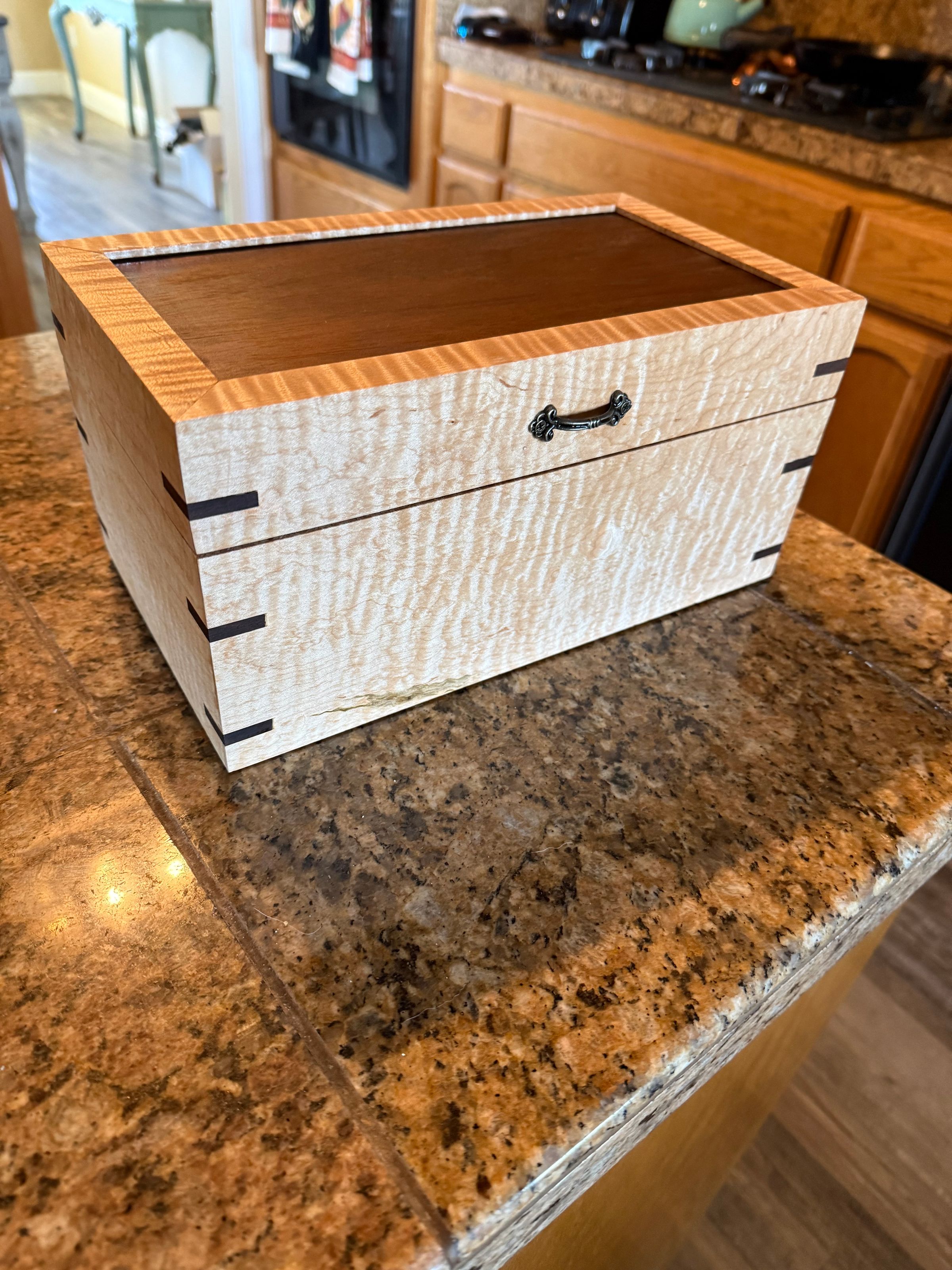 Curly Maple & Walnut Jewelry Box