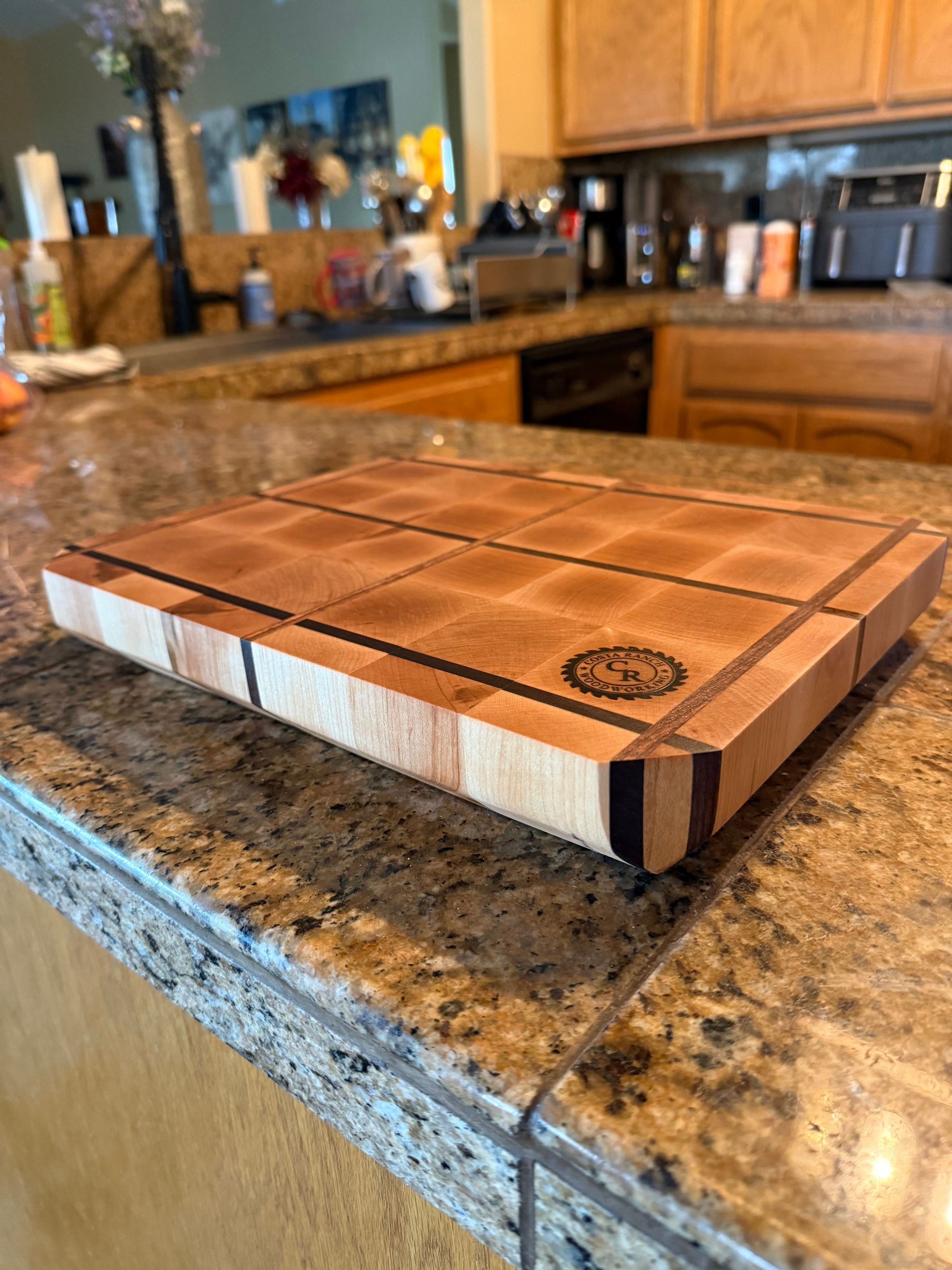 Maple & Walnut End Grain Cutting Board 13" x 10" $125