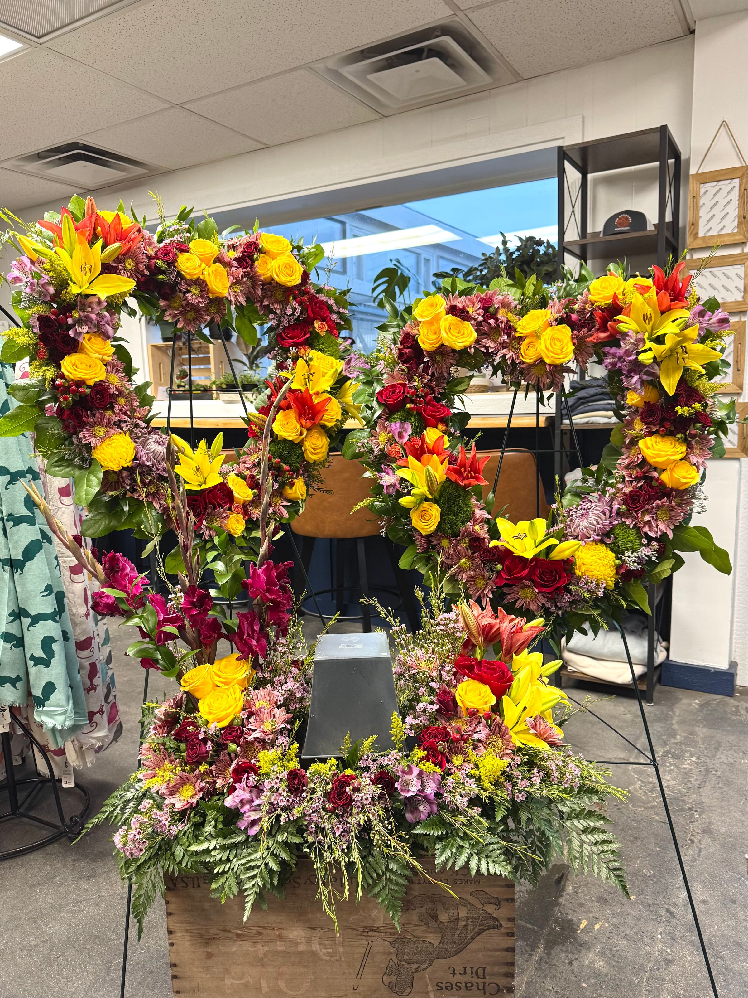 Standing Heart Spray and Urn Sympathy Arrangement