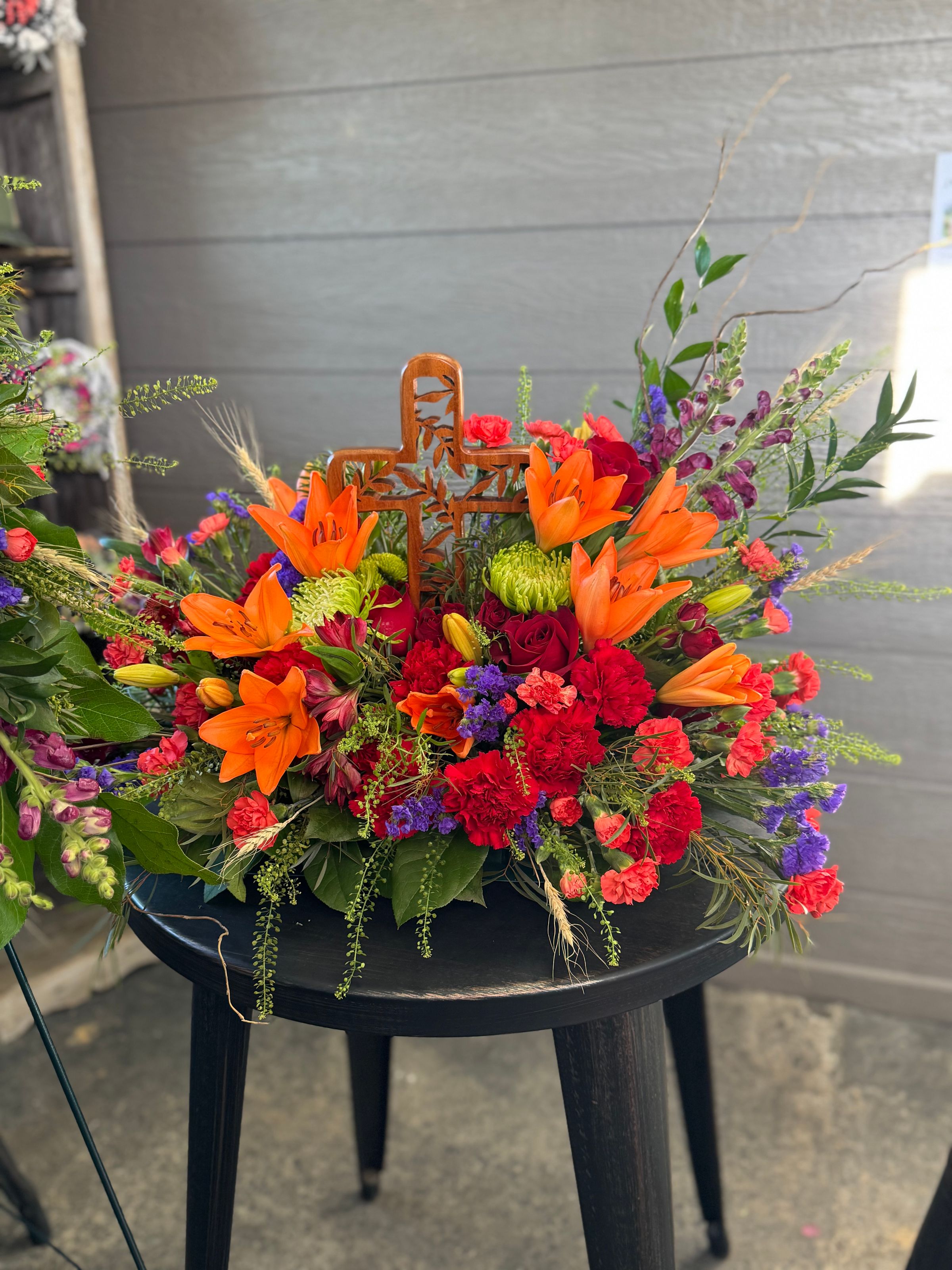 Sympathy Centerpiece with Cross