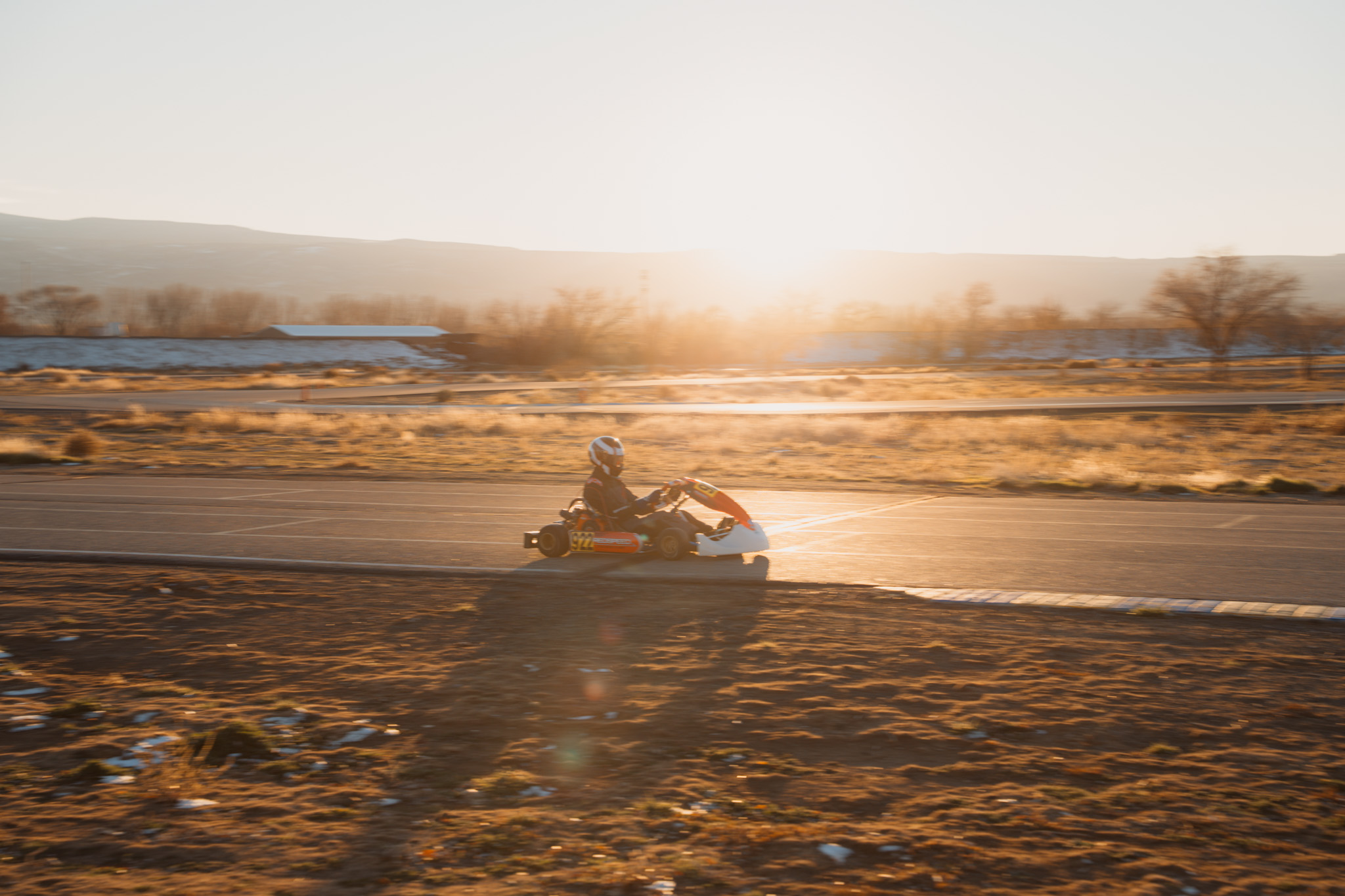 Jacob Seger's practice lap during golden hour, not on his own kart.