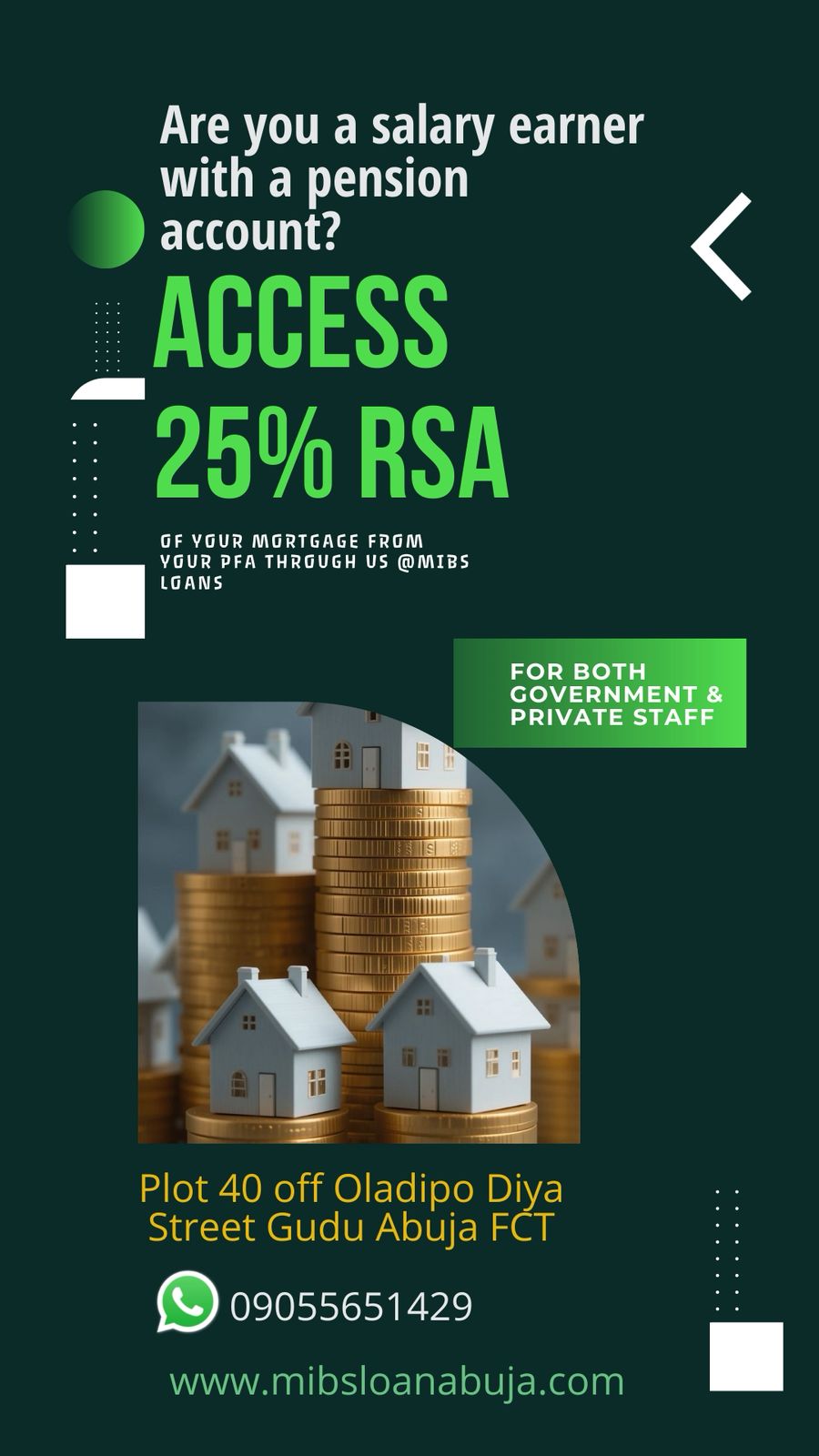 25% RSA Mortgage Processing 