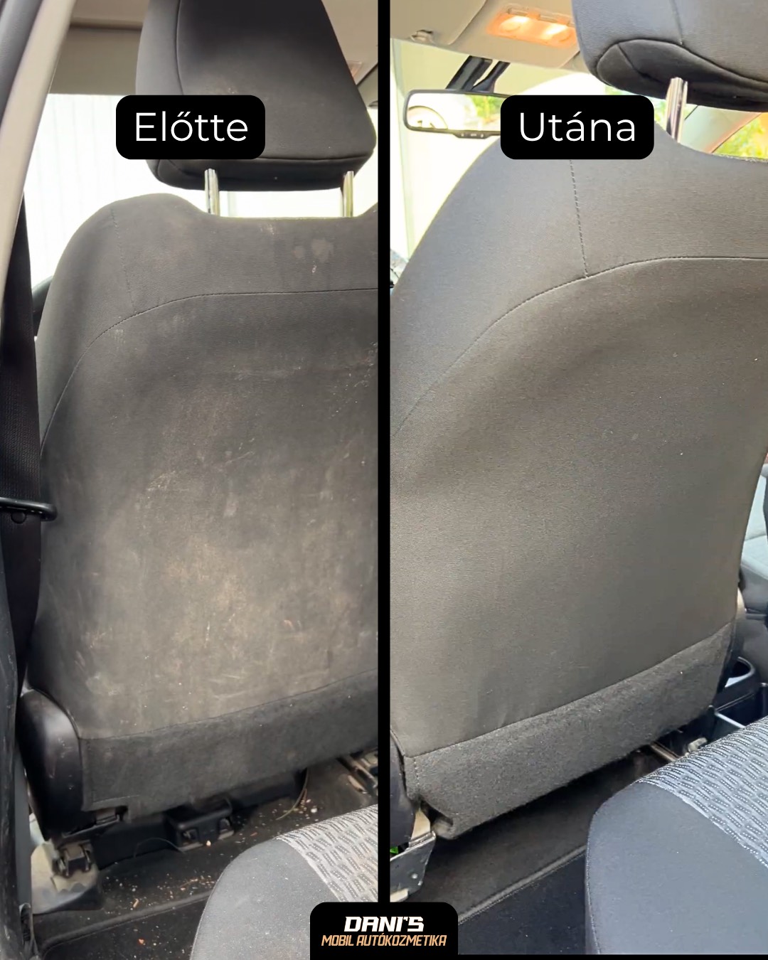 Egyik ügyfelünk durván szennyezett Yaris-a kárpittisztító csomagunk előtt és után.. A változás önmagáért beszél.