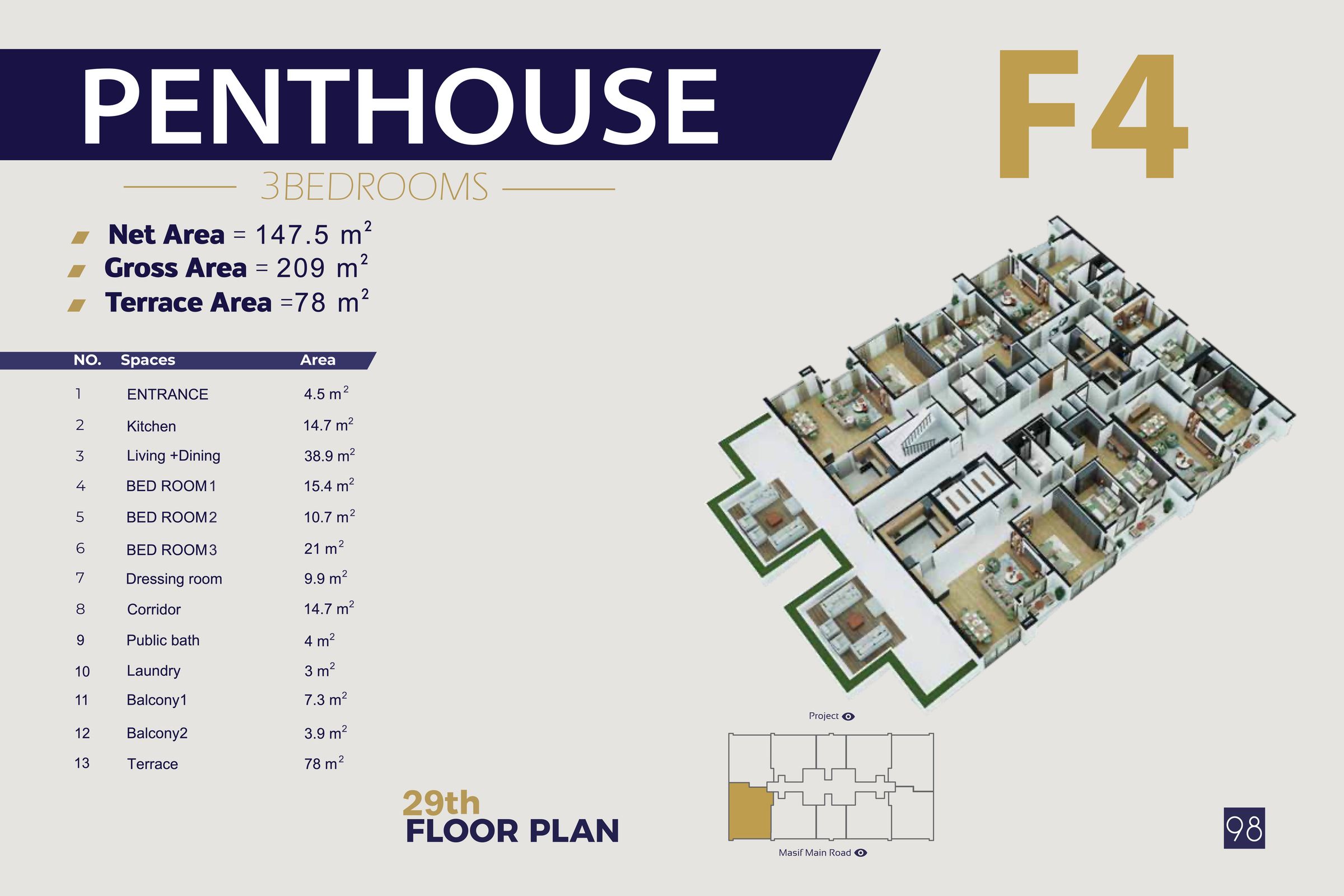 Penthouse F4 | Tower E