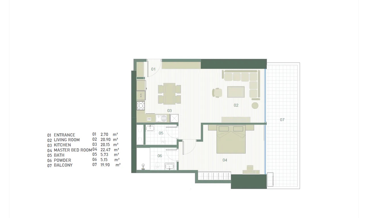 1+1 / Type 10 / 118 m² | Towers A & C