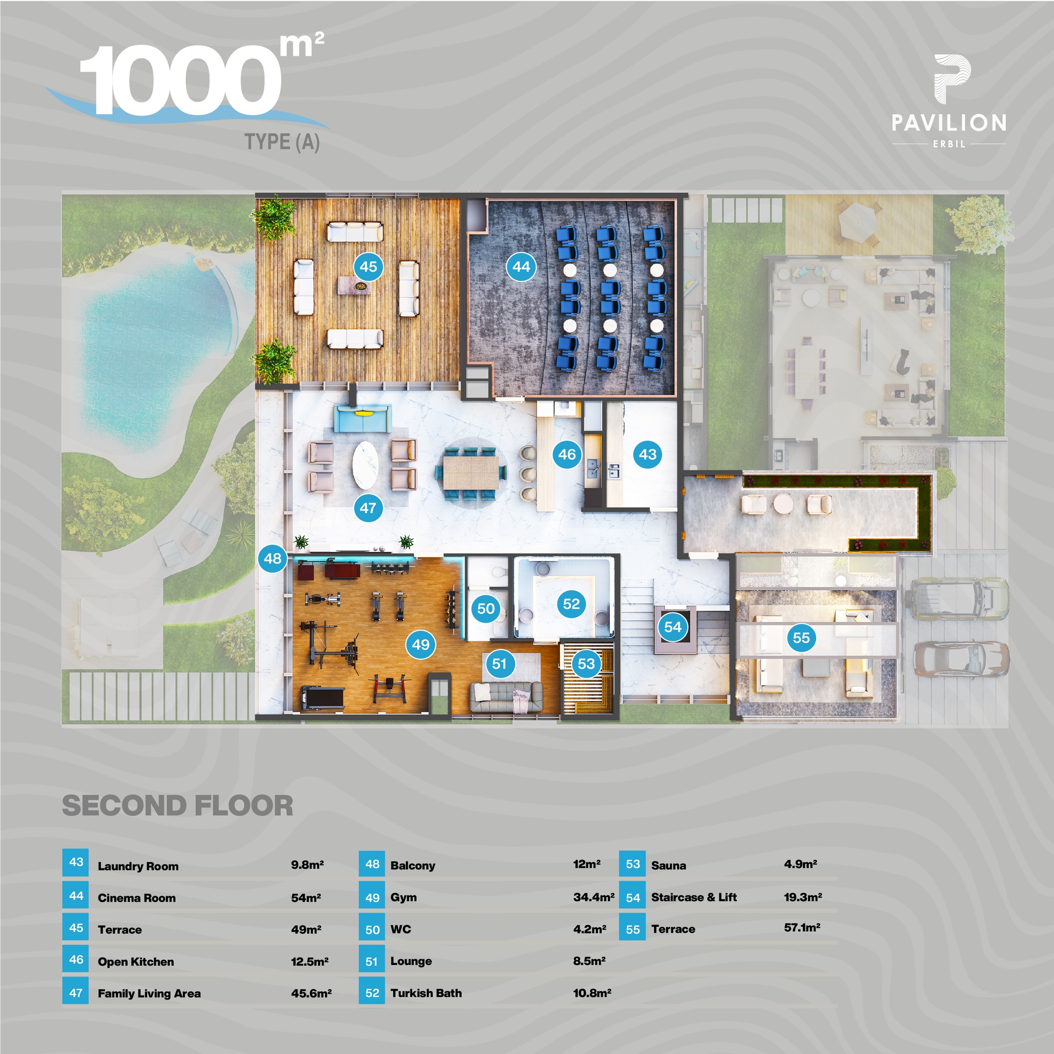 1,000 m² / Type A / Second Floor