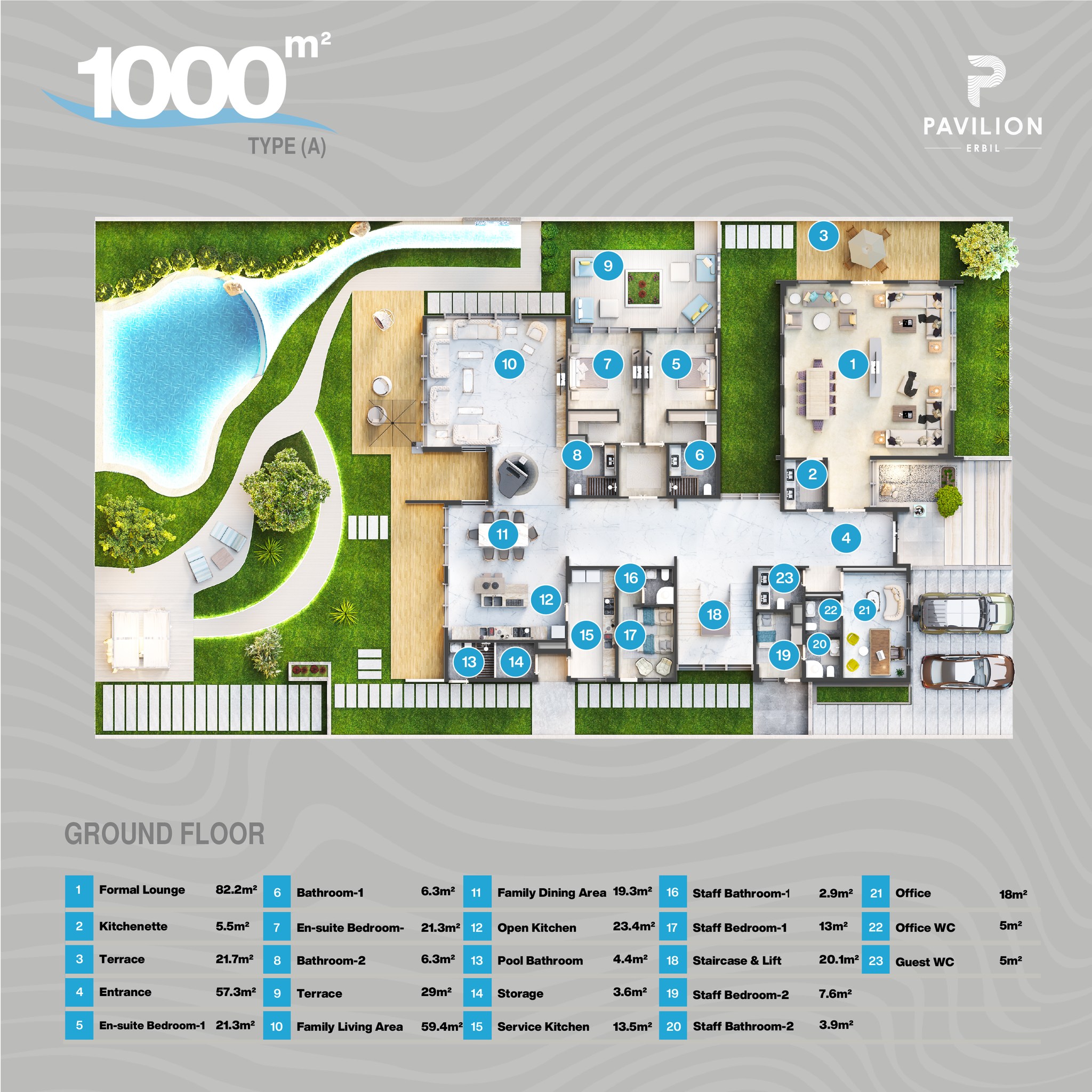 1,000 m² / Type A / Ground Floor