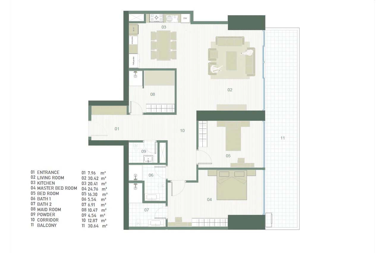 3+1 / Type 9 / 223 m² | Towers A & C