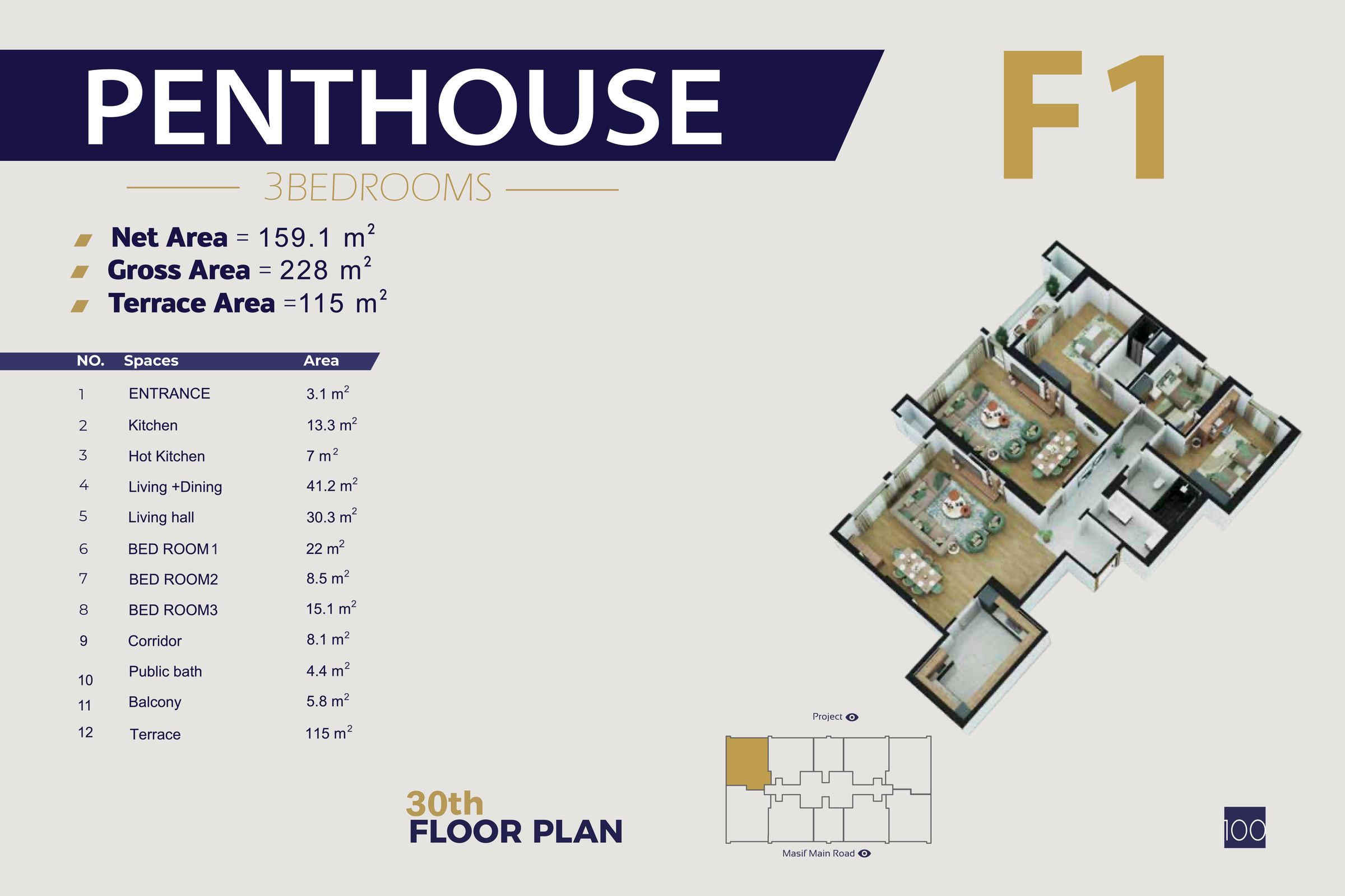 Penthouse F2 | Tower E