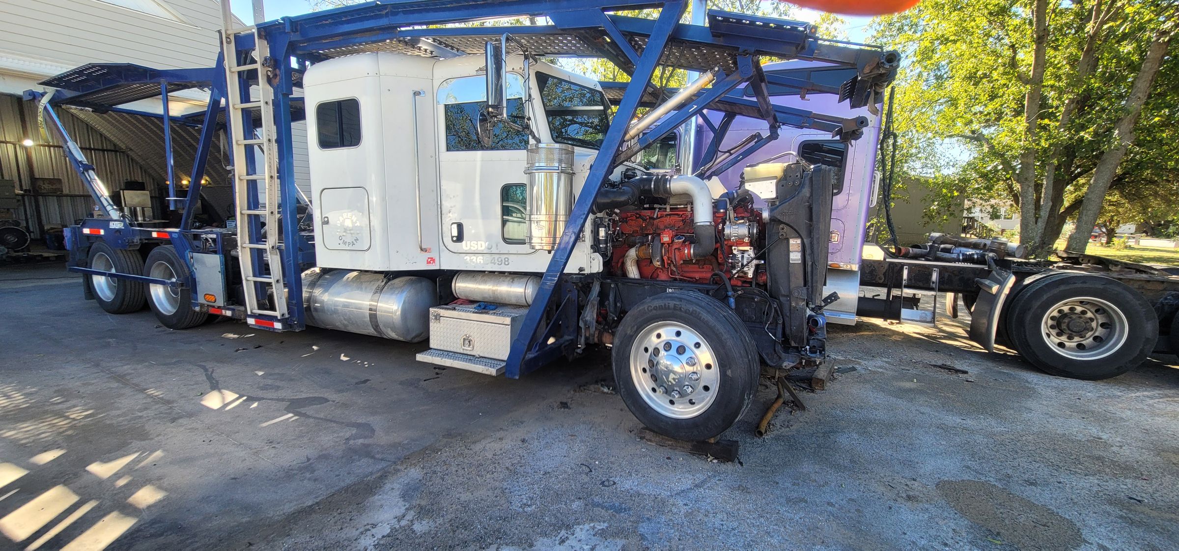 Engine and transmission had to be put back in place.