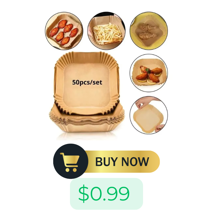 50Pcs Air Fryer Disposable Non-Stick Baking Papers