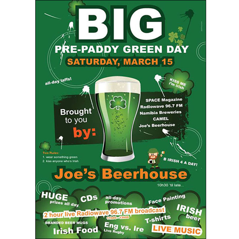 Joe's Beerhouse 'St. Patricks Day' Poster and Advertisment