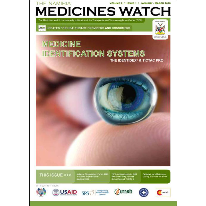 The Namibia Medicines Watch monthly layout & design