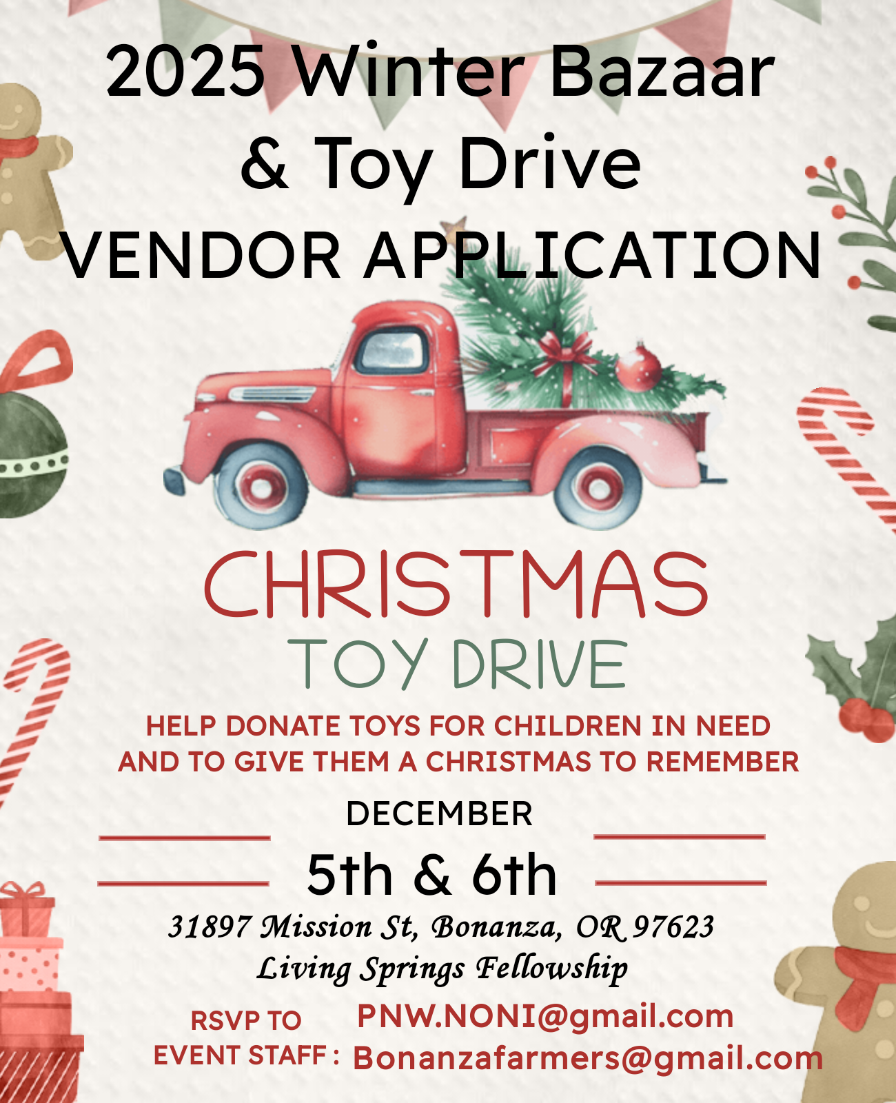 Annual Winter Bazaar & Toy Drive!