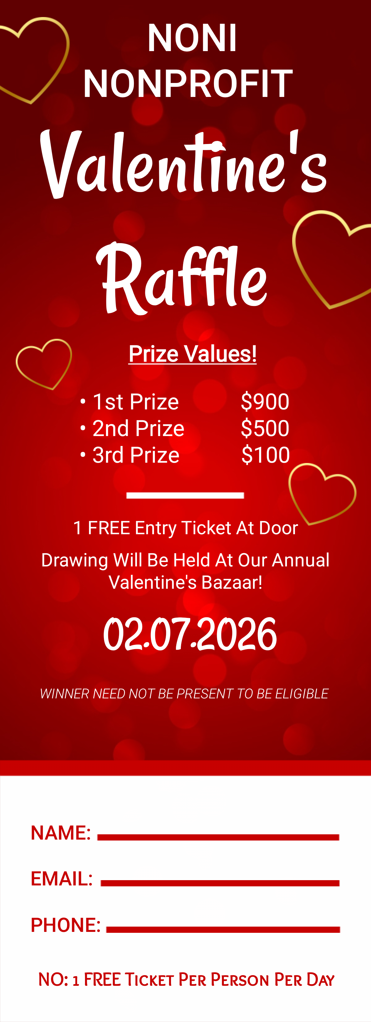 1 FREE Ticket Per Patron At Entry  